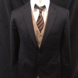 Hugo Boss Super 100 Blazer Jacket Black dual vent Mens Wool 40R